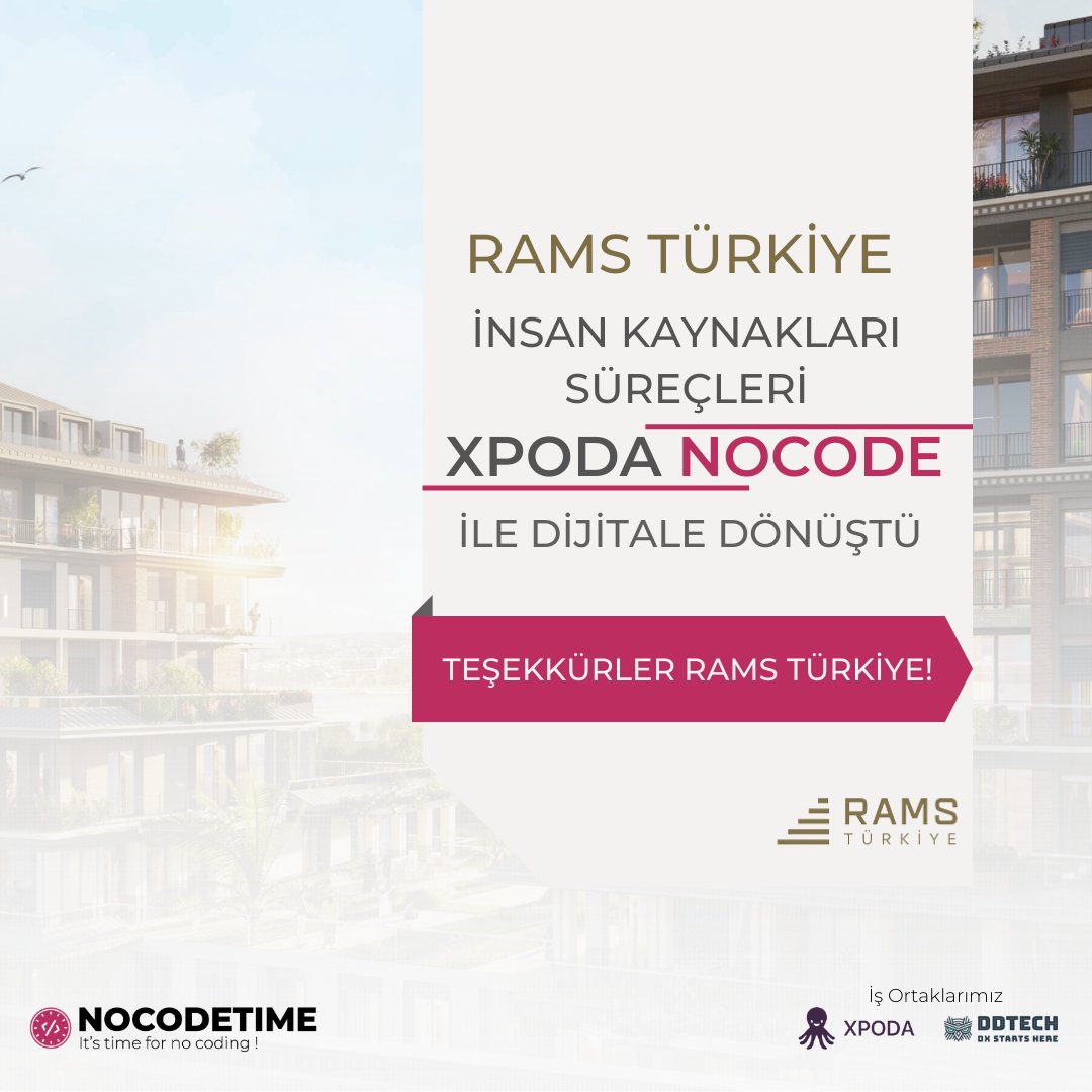 nocodetime's tweet photo. DDTech işbirliği ile yürüttüğümüz proje kapsamında, büyük projelere imza atan Rams Türkiye'nin İnsan Kaynakları süreçlerini dijitale taşıdık. Xpoda Nocode Platformu ile kısa zamanda büyük ilerleme kaydettiğimiz projemizin ikinci fazı için çalışmalara devam ediyoruz. https://t.co/0q0mk3189Z