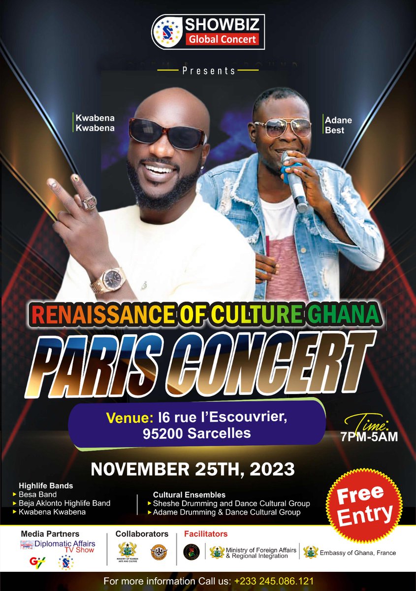 Ghana 🇬🇭 to the world!
France 🇫🇷 is excited to welcome you <a href="/kbkbmuzic/">Kwabena Kwabena #voicenote</a> <a href="/AdanebestGh/">ADANE BEST</a> 

<a href="/GhEmbassyFrance/">Embassy of Ghana in France</a>  <a href="/OsikaTv/">OSIKA TV</a>