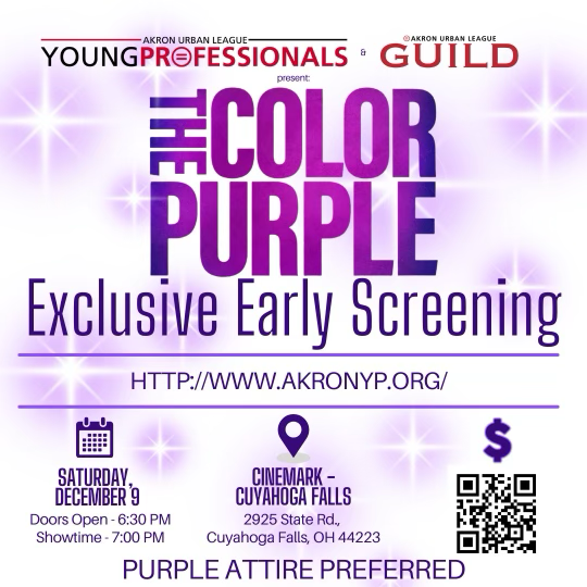 ULGC_YP's tweet photo. Join us in support of @AkronULYP  and the AUL Guild at the Cultural Fundraising Event of the Year! 

Their having an EXCLUSIVE early screening of 'The Color Purple' to help raise funds for the upcoming year of impactful events. https://t.co/DXU2uSsbqS