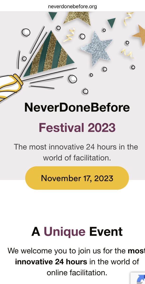For facilitators … neverdonebefore.org/festival-2023/