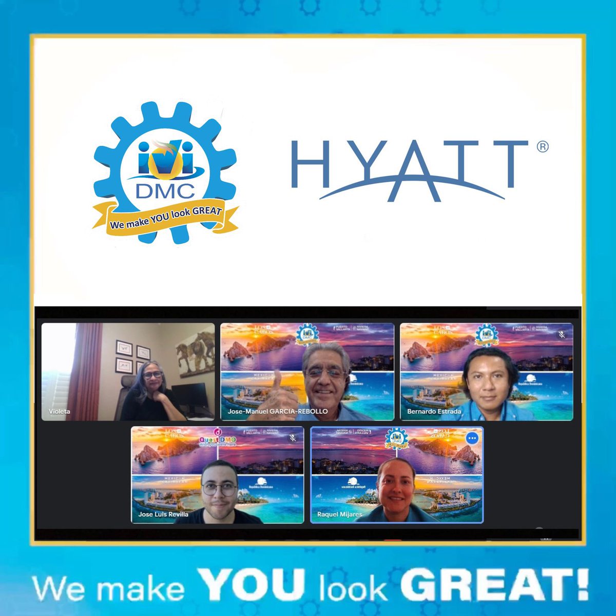 IVIDMC's tweet photo. We love catching up with industry allies! Therefore, we keep on having our online conversations with all of them. Thank you Violeta Sales from Hyatt Hotels Corporation for your time during this very productive meeting and for working side by side with us!

#ividmc #iviteam https://t.co/5u6oQaGk8F