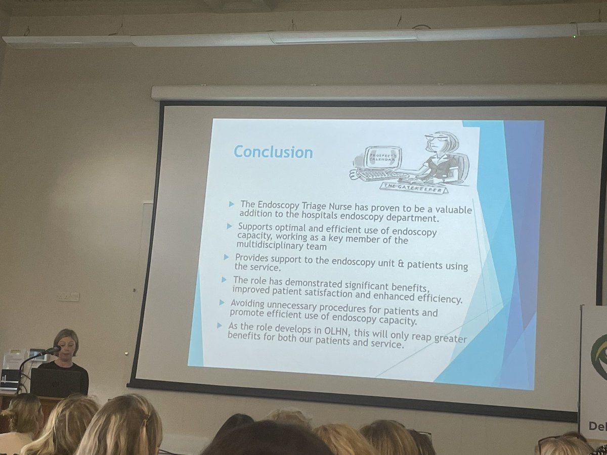 Delighted to hear Cathriona Cahill share her great work in Endoscopy triage in Our Lady’s Hospital, Navan. Well done Cathriona @IEHospitalGroup <a href="/PGallagherIEHG/">Paul Gallagher</a> <a href="/NMPDU_Ardee/">NMPDU RHA Dublin & North East, Ardee</a>