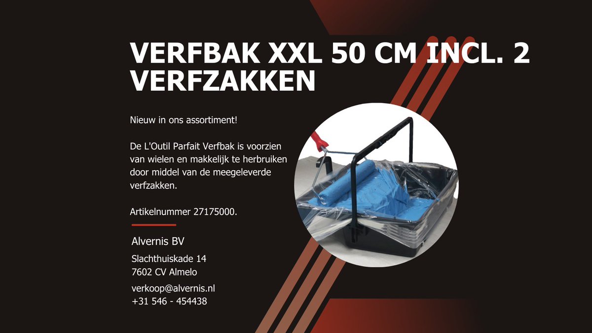 Nieuw in ons assortiment!

De L'Outil Parfait Verfbak is voorzien van wielen en makkelijk te herbruiken door middel van de meegeleverde verfzakken.

Artikelnummer 27175000.