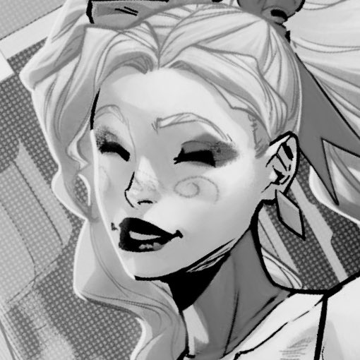 her grin widens under her blank painted lips , beaming up at him so hard her eyes close .

❝ I sure am ~ .ᐟ  ❞