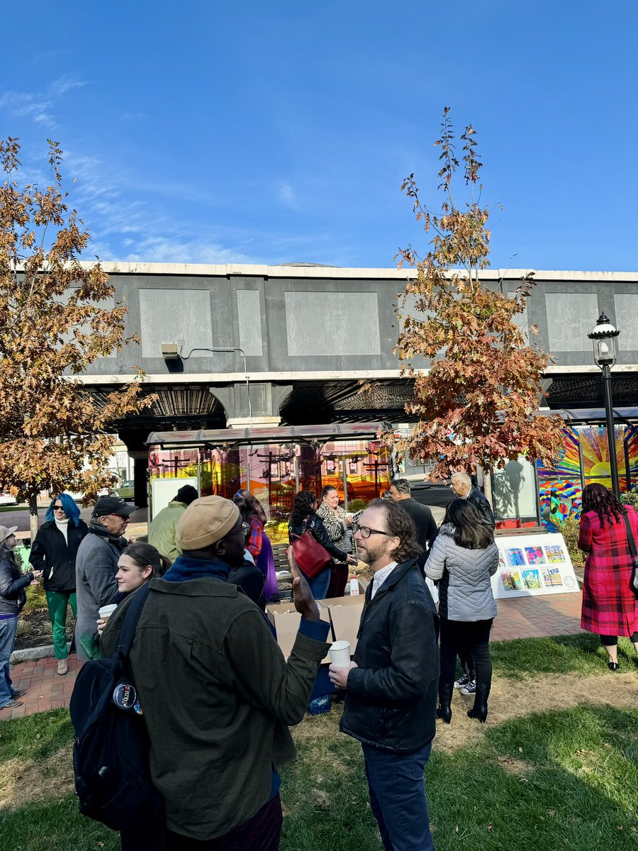 bosBRT's tweet photo. Celebrating “Art on the Move” in @LynnCityHall! To connect public art + transportation (and infrastructure) is to enhance the bus experience for riders and more vibrant, well-connected communities. @transitmatters https://t.co/jalQaB1A2f