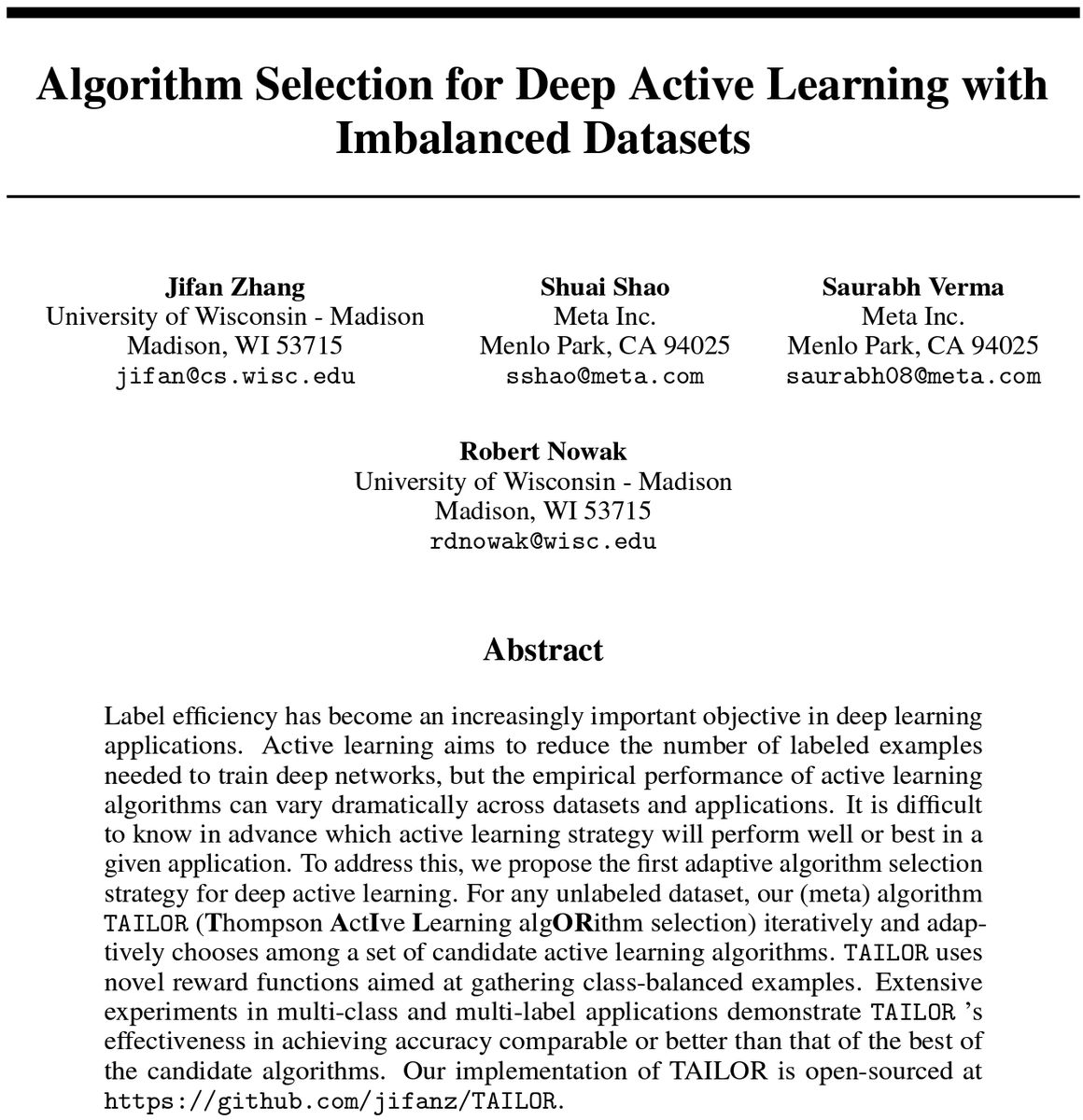 Active Learning studies how AI best direct humans to provide feedback and annotation. Yet these algorithms have wildly different performances on new datasets, making it impossible to pick the best algo to use in practice. We now have a solution (appearing at NeurIPS 2023) 1/7