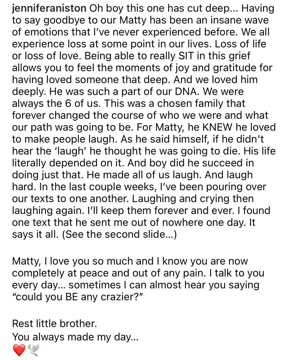 The <a href="/friends/">Friends</a> cast posting all of their individual tributes to #MatthewPerry ~ So incredibly heartbreaking 😔💔