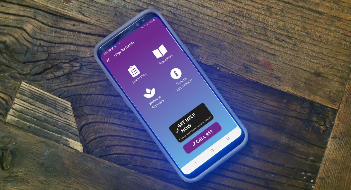 Hope by CAMH is a free smartphone app that provides #suicide prevention information, tools and #crisis resources to support people experiencing thoughts of suicide.

You can download it on Android and iOS!

⬇️MORE:
camh.ca/hopebycamhapp

#DigitalHealthWeek
#ThinkDigitalHealth