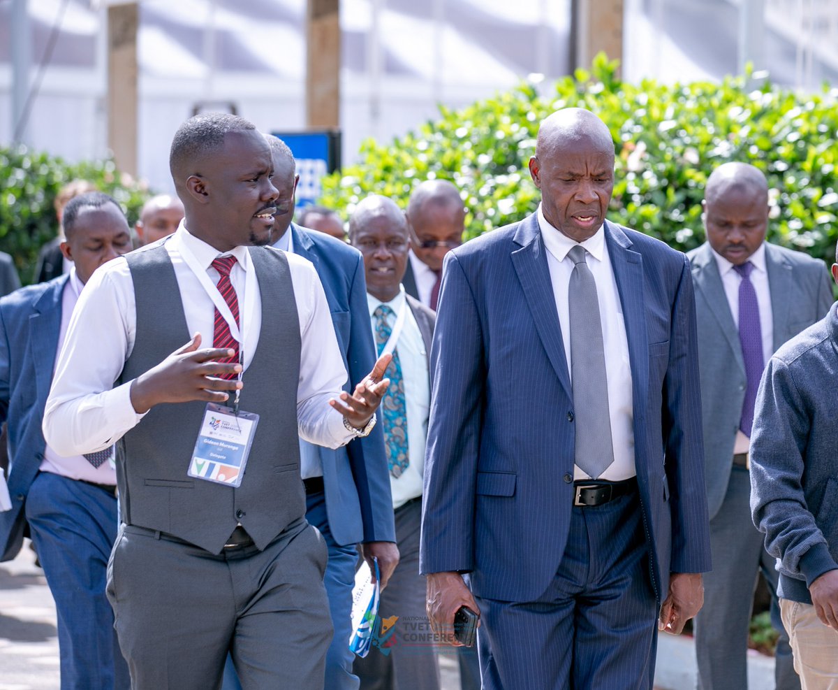 murengag's tweet photo. Briefing the Cabinet Secretary @EduMinKenya Hon Machogu on the progress of Dual TVET programme implementation in Kenya ahead of his official address at the ongoing National TVET Conference at KICC #TvetReforms https://t.co/esmmJuTUZK
