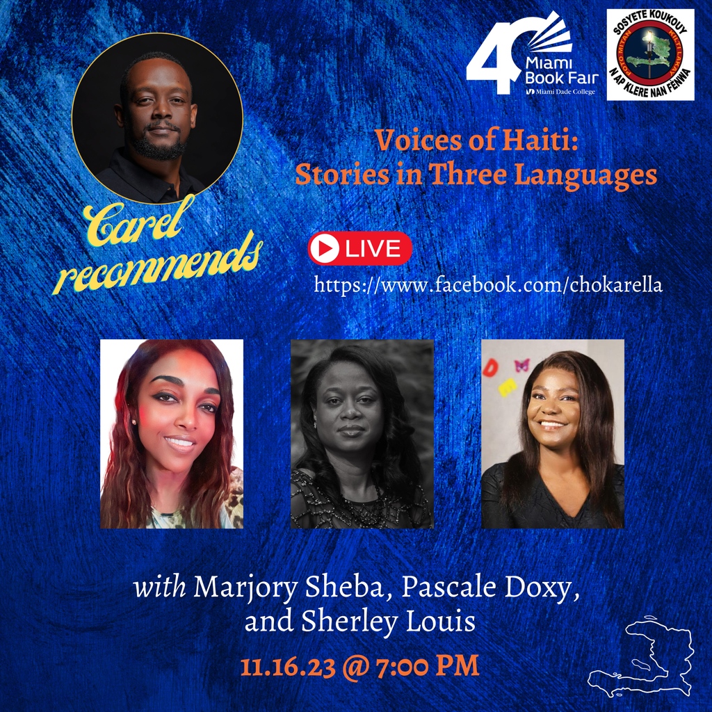 LunionSuite's tweet photo. The countdown to @MiamiBookFair is on with L'Union Suite! Immerse in ReadCaribbean's captivating sessions soon. Let's prepare to be enthralled by the power of our stories. Catch the live streams on our Facebook page "The Haitian-American"! 📆 https://t.co/Hlfxnqf3MR https://t.co/gacsChYNft