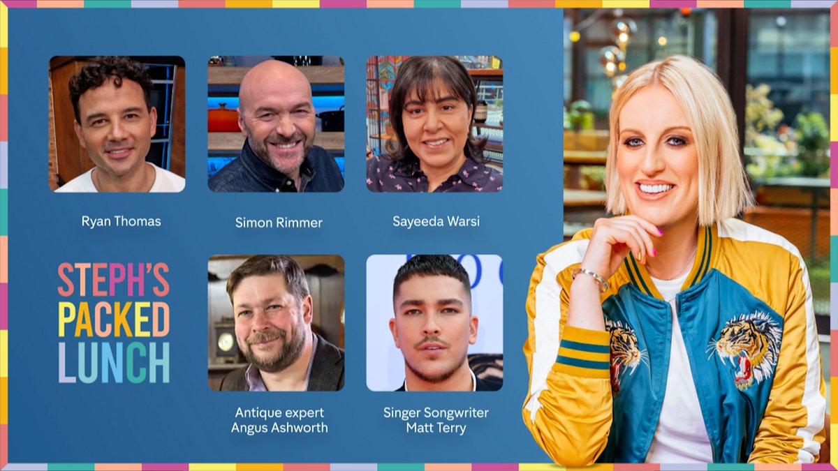 Thursday's #StephsPackedLunch 👇 ⭐️ 2016 X Factor winner Matt Terry 🧑‍⚖️ How to buy and sell antiques 💵 Support available for single parents 🤟 We meet the UK's guinea pig superfans 🧑‍🍳 PLUS we reveal the winner in our search for Britain's Next TV Chef! 📺 12pm C4