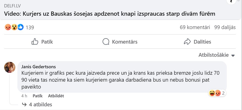 dzittta's tweet photo. Īsluga "@DelfiLV komentētājs - eksperts un paraugs Latvijas kurjeru braukšanas kultūrā". https://t.co/OGumOL5wgb