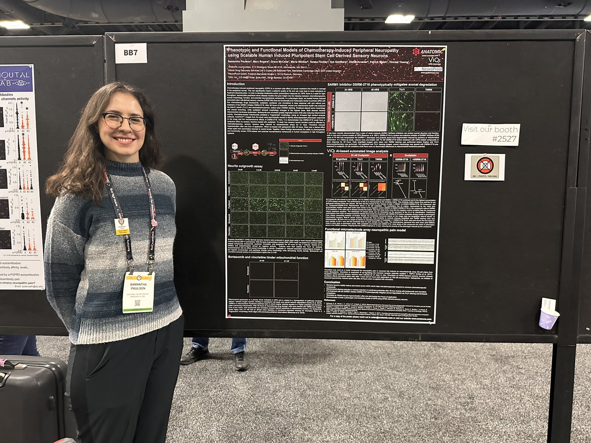🚨Sam is presenting🚨

“Phenotypic and functional models of chemotherapy induced peripheral neuropathy using scalable human induced pluripotent stem cell derived sensory neurons” PSTR476.24 Wednesday Nov 15th, 8AM-12PM

#SfN2023 #Neuroscience2023 #notyouraverageneuron