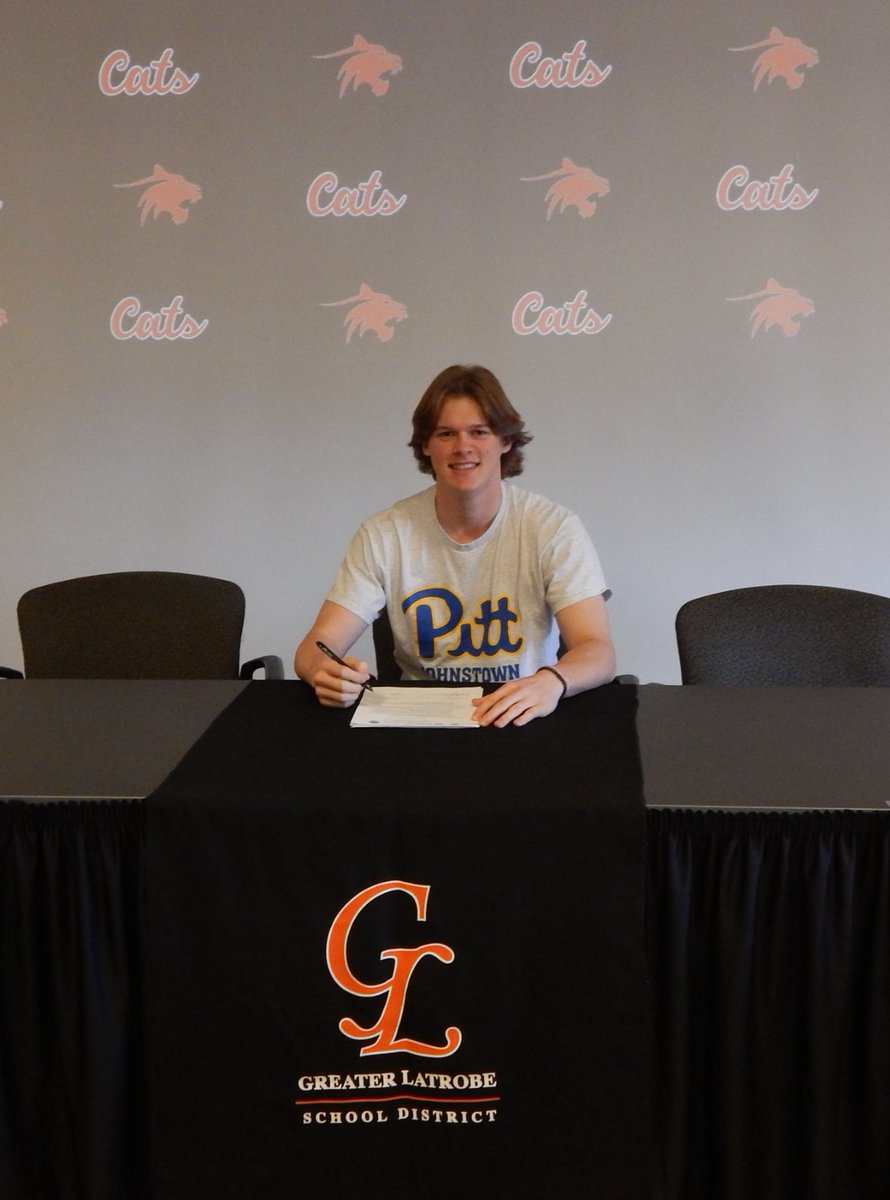 Greater Latrobe Senior Jacob Cramer signed his National Letter of Intent today to continue his academic and athletic career at the University of Pittsburgh at Johnstown. Congratulations Jake!