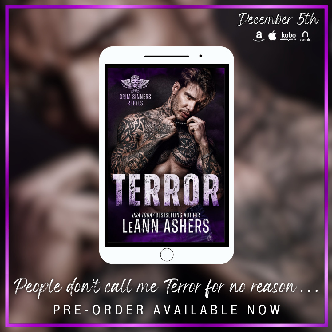 ⭐ 𝗠𝗖 𝗥𝗢𝗠𝗔𝗡𝗖𝗘 𝗖𝗢𝗠𝗜𝗡𝗚 𝗦𝗢𝗢𝗡 ⭐
TERROR is releasing December 5th!

#PREORDER
💜Amazon: amzn.to/40qGjoX
💜Apple: bit.ly/3Qkh6rA
💜Nook: bit.ly/3QkgPF4
💜Kobo: bit.ly/3QLO8Cv
#MCRomance <a href="/HEAPRMore/">HEA PR</a>