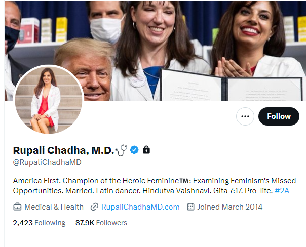 Concerns within the American Sikh community are growing after <a href="/RupaliChadhaMD/">Rupali Chadha, M.D.🩺</a> made disturbing &amp; hateful Anti-Sikh tweets from her well-known account.

Sikhs have been reaching out to <a href="/MedBoardOfCA/">@MedBoardOfCA</a> to raise concerns about her views that bring disrepute to the medical profession.