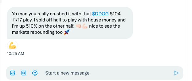 HulkCapital's tweet photo. Wow, love these DMs! 🙌 #gainzilla https://t.co/GSdEHoBCv7
