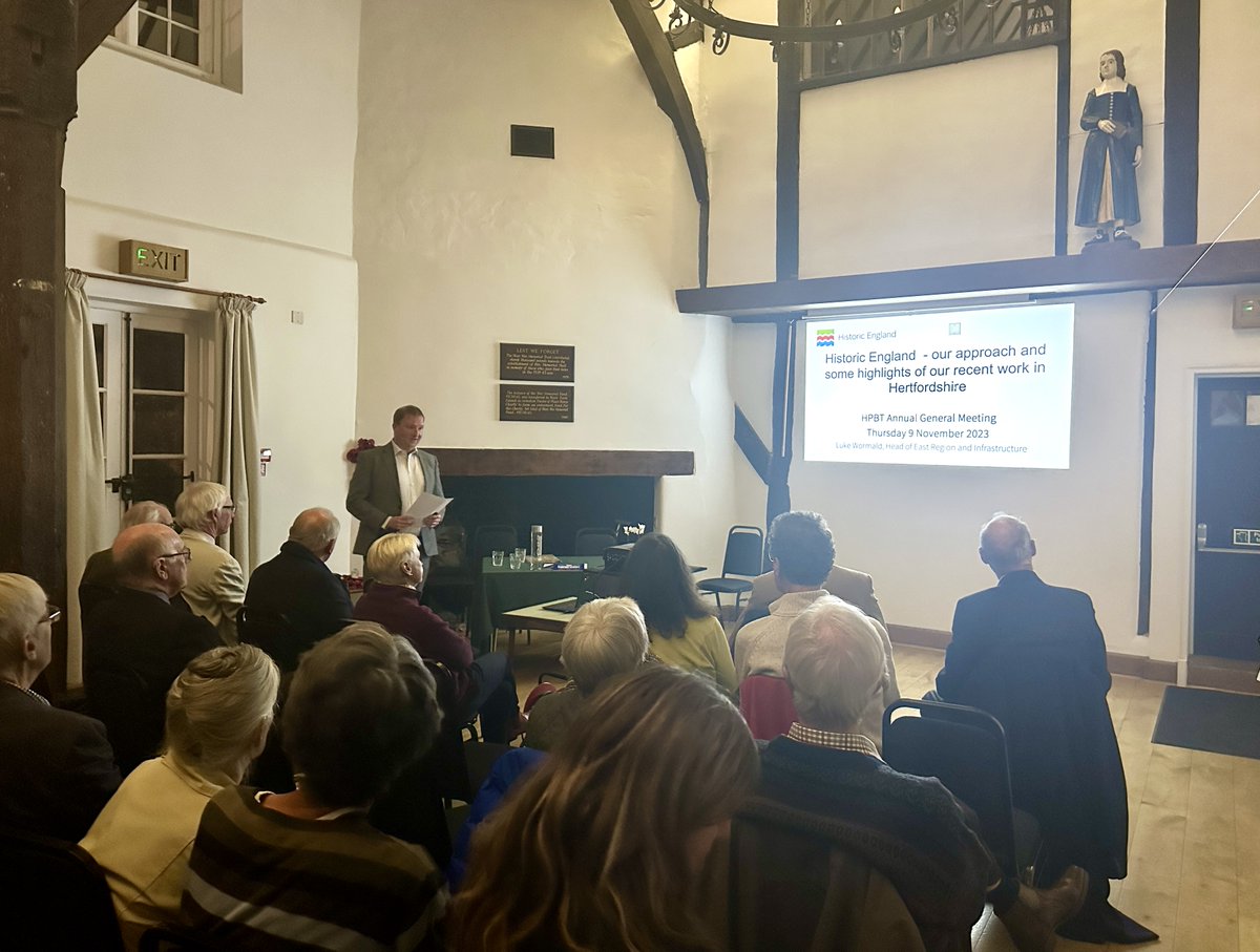 HBPTrust's tweet photo. 2023 marks the 60th Jubilee of @HBPTrust  and 30th Jubilee of @BeamsLtd  - a tremendous achievement!
This was marked at the AGM on 9 Nov with a talk by Luke Wormald @HistoricEngland  &amp; the launch of a Jubilee History (£8 a copy, message for details)
@hertscc  gave a short speech https://t.co/gf4WgLNtXe