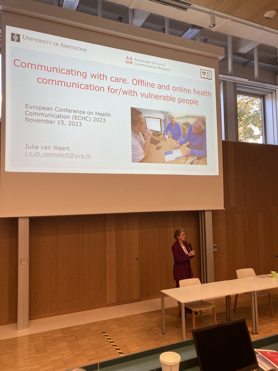 DGPuK Fachgruppe Gesundheitskommunikation (@dgpuk_healthcom) on Twitter photo Thank you <a href="/JuliavanWeert/">Julia van Weert I @JuliavanWeert@mastodon.nl</a> for this great keynote with the title “Communicating with care. Offline and online health communication for / with vulnerable people” at #echc2023! It was an interdisciplinary, inspiring, and insightful talk😍 <a href="/uni_klagenfurt/">Universität Klagenfurt</a> Thank you <a href="/JuliavanWeert/">Julia van Weert I @JuliavanWeert@mastodon.nl</a> for this great keynote with the title “Communicating with care. Offline and online health communication for / with vulnerable people” at #echc2023! It was an interdisciplinary, inspiring, and insightful talk😍 <a href="/uni_klagenfurt/">Universität Klagenfurt</a>