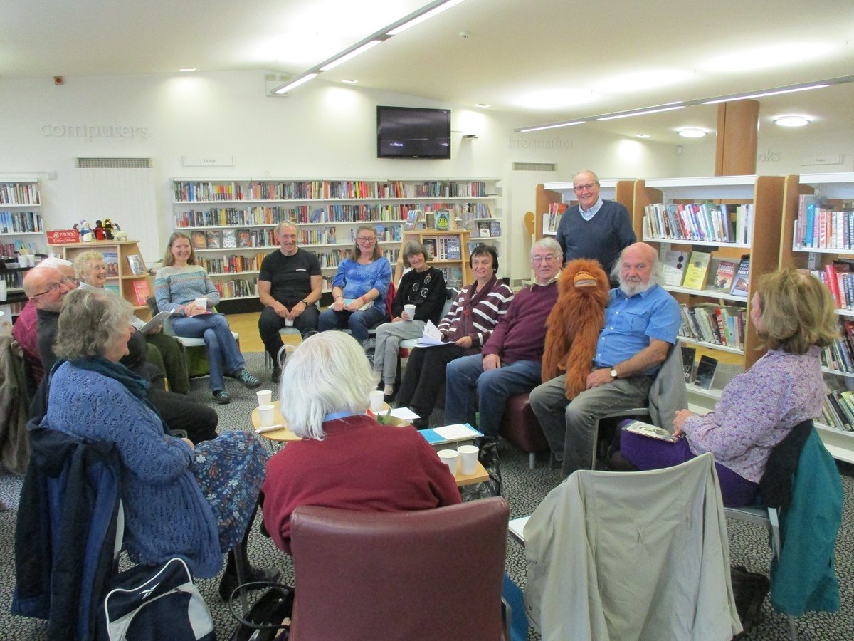 LancsLibraries's tweet image. A very lively morning at #EuxtonLibrary, as The Lancashire Dialect group shared their own poetry and wit, using our library monkey mascot Muggles as their inspiration!