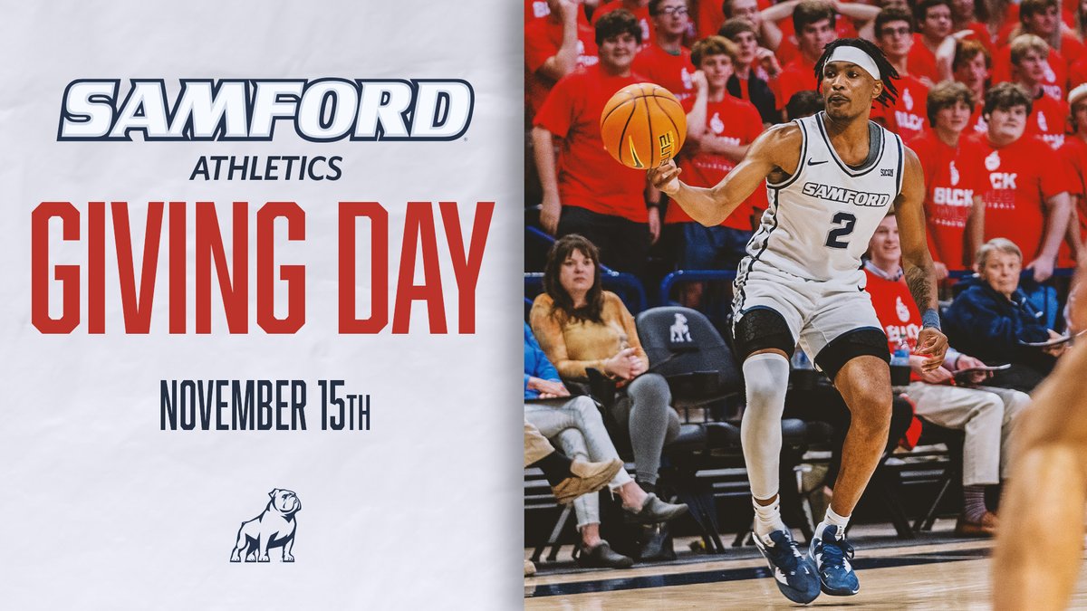 The 5th annual Samford Giving Day is on 𝙏𝙊𝘿𝘼𝙔!

Help us reach our goal of 394 donors to support Samford's 394 student-athletes ⤵️

🔗 bit.ly/47y5aJS

#BuckyBall | #AllForSAMford