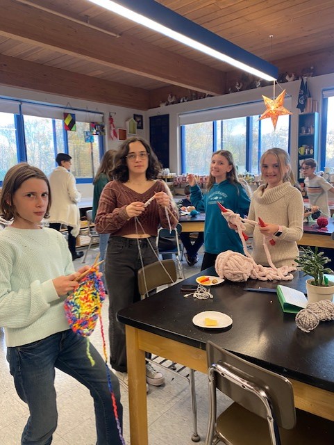 Knitters of all ages began our annual campaign yesterday! Sponsored by the BMS Art Club, students learn a new skill while uniting for a cause; knitting blankets to be donated to the neonatal and pediatric units of several local hospitals in time for the holidays.