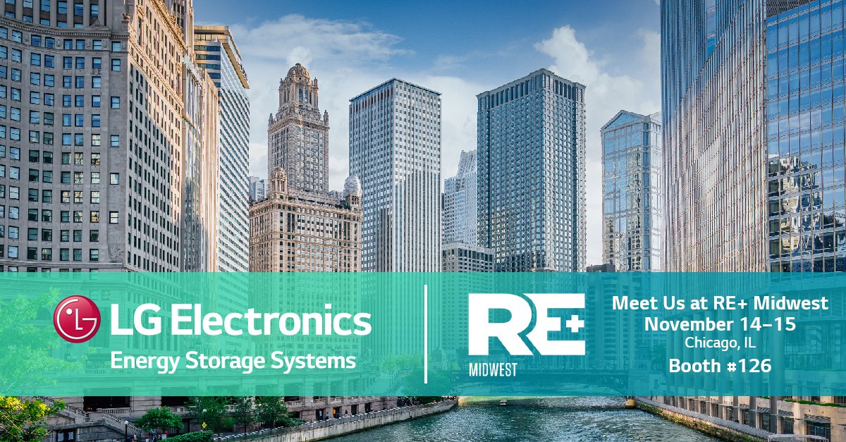 LG_ESS's tweet photo. Are you attending RE+ Midwest today? Head to booth 126 to explore the LG Electronics Home 8 Energy Storage System and how you can become an LG PRO. Or, contact us directly here: https://t.co/u8nMW5EGNj
#REPlusEvents #LGESS #EnergyStorageSystem #HelloLGESS https://t.co/IRm1EL1FNz