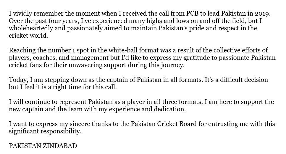 naichmolabux's tweet image. Babar Azam Down to All Formats captains for losing the #T20WorldCup21  and losing the #asiacup2022 , and again losing the #T20WorldCup22 and again losing the #asiacup23 and last time see in captain in Pakistan cricket team in #WC2023  
#BehindYouBabarAzam #Thankyouskipper ❤️