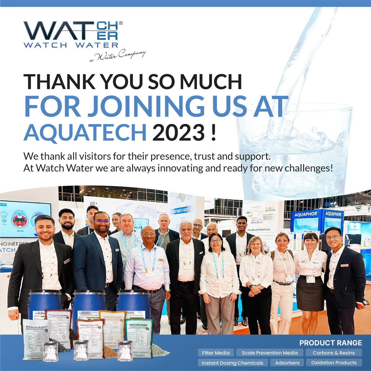 Watch Water GmbH (@watchwatergmbh) on Twitter photo Aquatech 2023 was a great success with all your presence.
We thank all our visitors, partners and existing customers for you presence, trust and support!
Contact us for further information
watchwater.de, info@watchwater.de
#aquatech #watchwatergmbh #watchwatergermany Aquatech 2023 was a great success with all your presence.
We thank all our visitors, partners and existing customers for you presence, trust and support!
Contact us for further information
watchwater.de, info@watchwater.de
#aquatech #watchwatergmbh #watchwatergermany