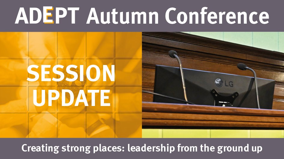 Session 5 - ‘Delivering Environmental Ambitions’ is just starting, with <a href="/CornwallCouncil/">@cornwallcouncil</a>’s @katekennally, <a href="/LP_localgov/">Local Partnerships</a>’s Jo Wall &amp; @citywestminster’s <a href="/WrobelPedro/">Pedro Wrobel</a>

#ADEPTconference #LocalGov #PlaceLeadership