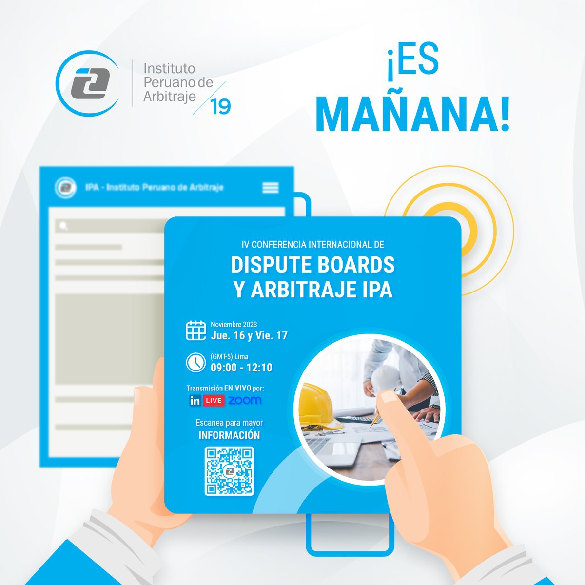 ipaperu's tweet image. 📣 ¡Mañana se transmitirá la IV Conferencia Internacional de #DisputeBoards y #Arbitraje #IPA!

¡No olvides marcar tu asistencia para acceder gratuitamente a este evento virtual en nuestra página de LinkedIn!

REGISTRO👇🏻
ipa.pe/iv-dispute-boa…

¡Te esperamos!