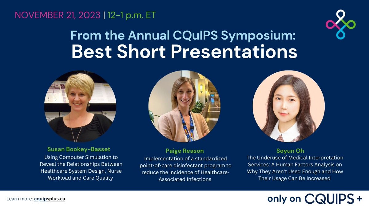 Missed out on some of the innovative poster presentations at our Symposium? Want to learn more about them? Our next Speaker Series features 3 live talks with the Best Short Presentation award winners from the event. CQuIPS+ members: join us on Nov 21st! cquipsplus.ca/cquipssymposiu…