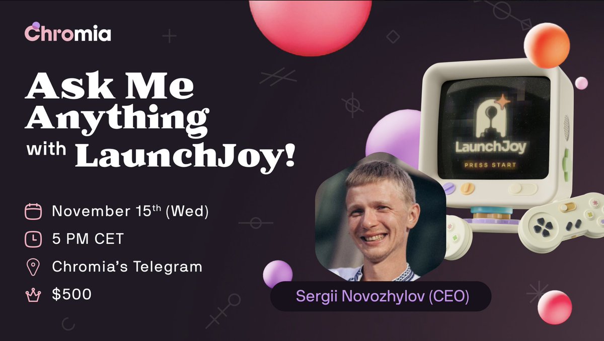 📣 RECORDATORIO

¡¡Nuestro AMA con <a href="/LaunchJoyGames/">LaunchJoyGames</a> comenzará en 5 minutos en Telegram!!

¡Nos vemos allí!
t.me/hellochromia