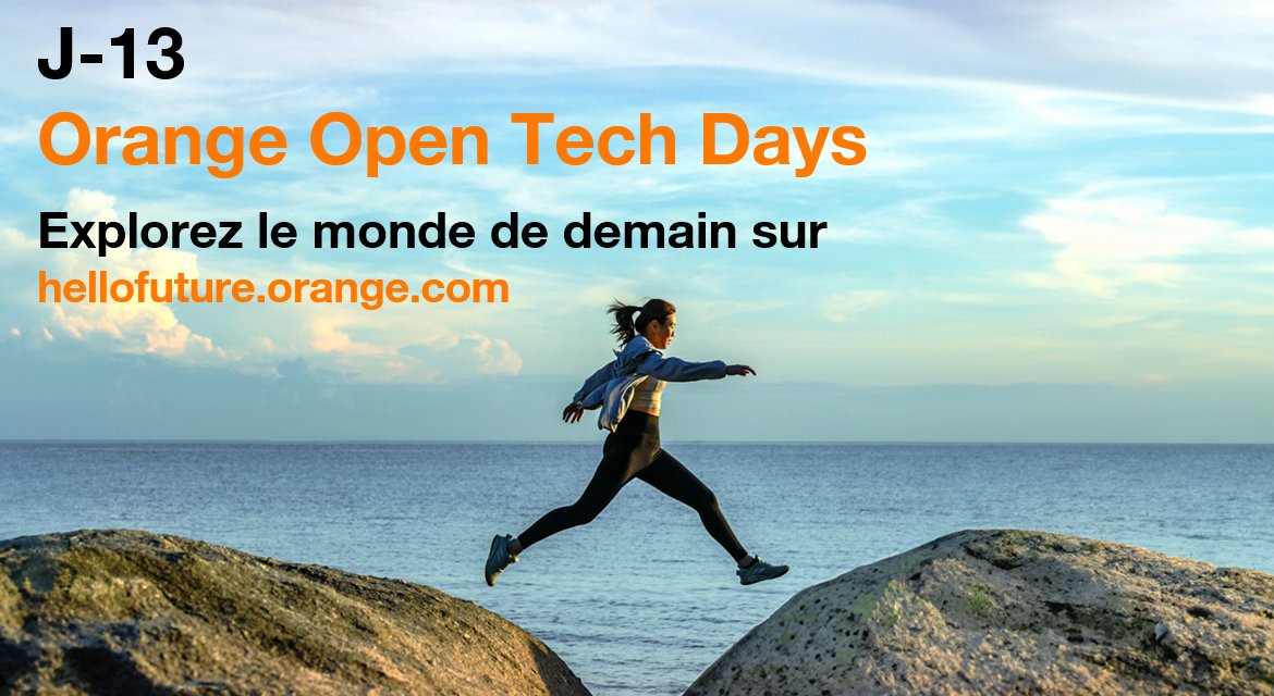 [Orange Open Tech Days] 🚀

🗓️Rendez-vous les 28, 29 et 30 novembre pour des démonstrations, conférences et interviews🎤au cœur de la recherche et de l'innovation d'<a href="/orange/">Orange</a> 👉hellofuture.orange.com/fr/open-tech-d…