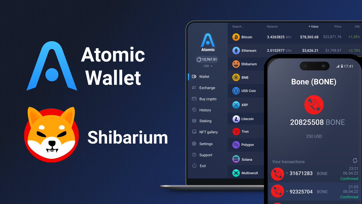 AtomicWallet's tweet image. Woof #SHIBARMY! We've added @ShibariumTech the L2 chain for 5,000,000 @AtomicWallet users! All native tokens are supported $BONE, $SHIB, $LEASH, @ShibToken...