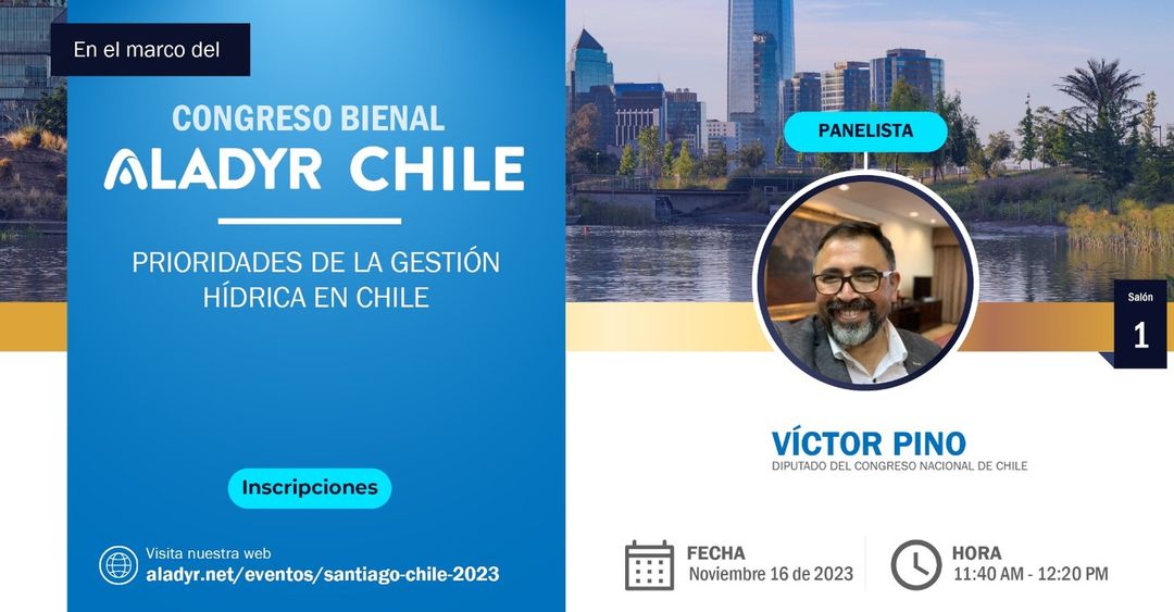 Diputado Victor Pino F. (@dip_victorpinof) on Twitter photo 🗣️En mi calidad de presidente de la Comisión de Recursos Hídricos de la <a href="/Camara_cl/">Diputadas y Diputados de Chile</a> este jueves seremos panelistas del Congreso Bienal de La Asociación Latinoamericana de Desalación y Reúso de Agua <a href="/aladyr_asoc/">ALADYR</a> , donde expondremos sobre la prioridades en gestión hidrica en 🇨🇱 🗣️En mi calidad de presidente de la Comisión de Recursos Hídricos de la <a href="/Camara_cl/">Diputadas y Diputados de Chile</a> este jueves seremos panelistas del Congreso Bienal de La Asociación Latinoamericana de Desalación y Reúso de Agua <a href="/aladyr_asoc/">ALADYR</a> , donde expondremos sobre la prioridades en gestión hidrica en 🇨🇱