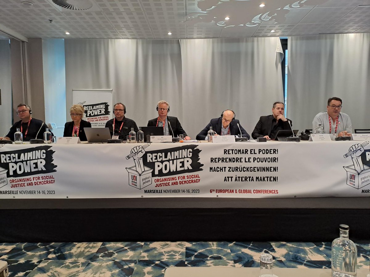UNIGP's tweet photo. 📢Here we are finally at our UNI Europa Graphical &amp; Packaging Conference, starting with presentations of successful organizing campaigns from ����🇴,🇪🇸,🇵🇱&amp;🇭🇺. Our motto is #ReclaimingPower https://t.co/Co3PDNnetw