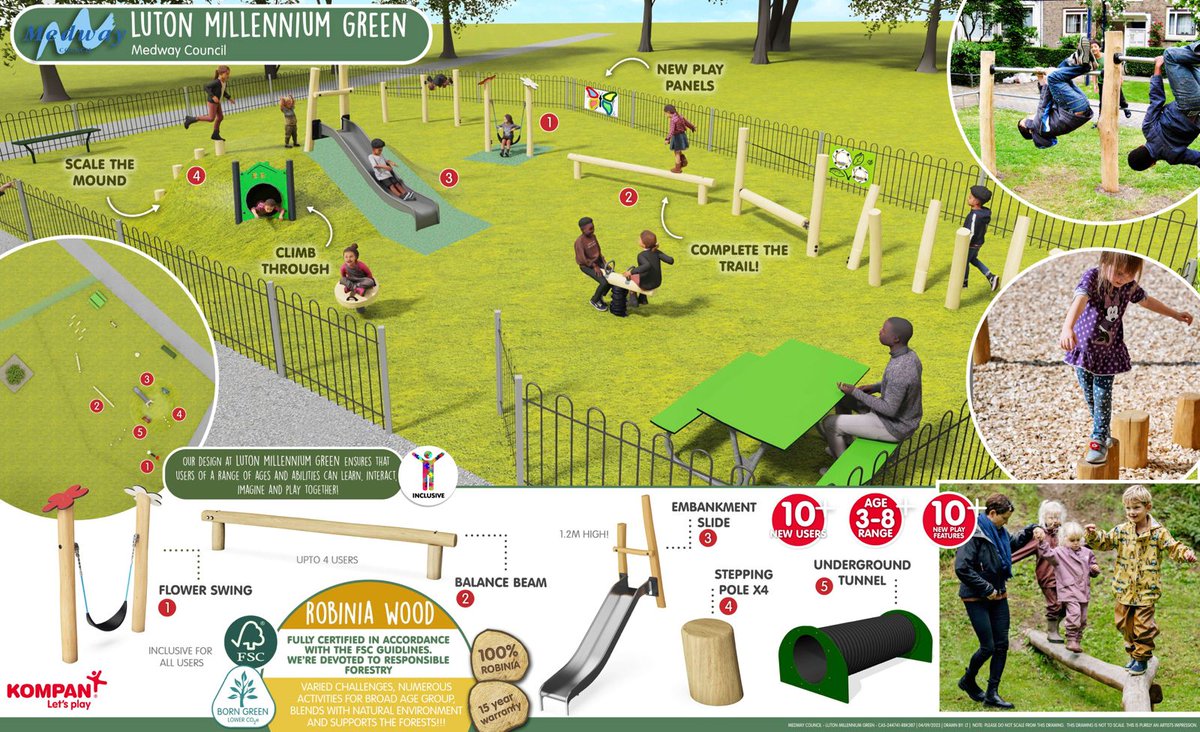 🌳 Improvements are coming to Luton Millennium Green! 🛝 With support from the government's Levelling Up Parks Fund, improvements will include two new children's play areas, footpath repairs and more. 📆 Work is expected to be completed in early 2024.