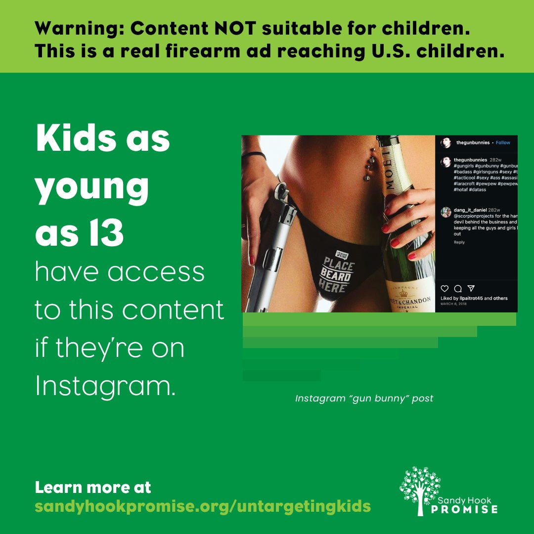 Gun makers are exploiting children’s innocence and marketing firearms to kids with R-rated content. Take action at sandyhookpromise.org/untargetingkids #UnTargetingKids #Marketing #Advertising #Ads #SocialMedia #EndGunViolence #ProtectOurKids #SandyHookPromise