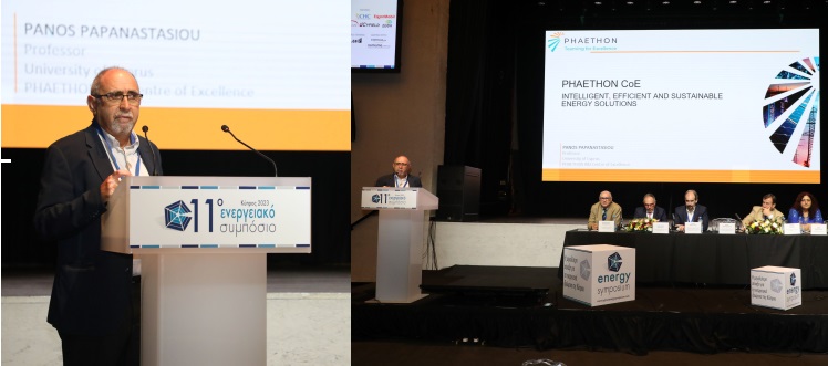 PHAETHONCoE's tweet photo. Prof Panos Papanastasiou at @UCYOfficial and @PVLab_FOSSUCY (re)presented PHAETHON CoE at the 11th Cyprus Energy Symposium, outlining the new Centre's path towards a world-class autonomous and self-sustained #CentreOfExcellence 
#phaethoncoe #intelligent #sustainable #energy https://t.co/7n2o00BhfO