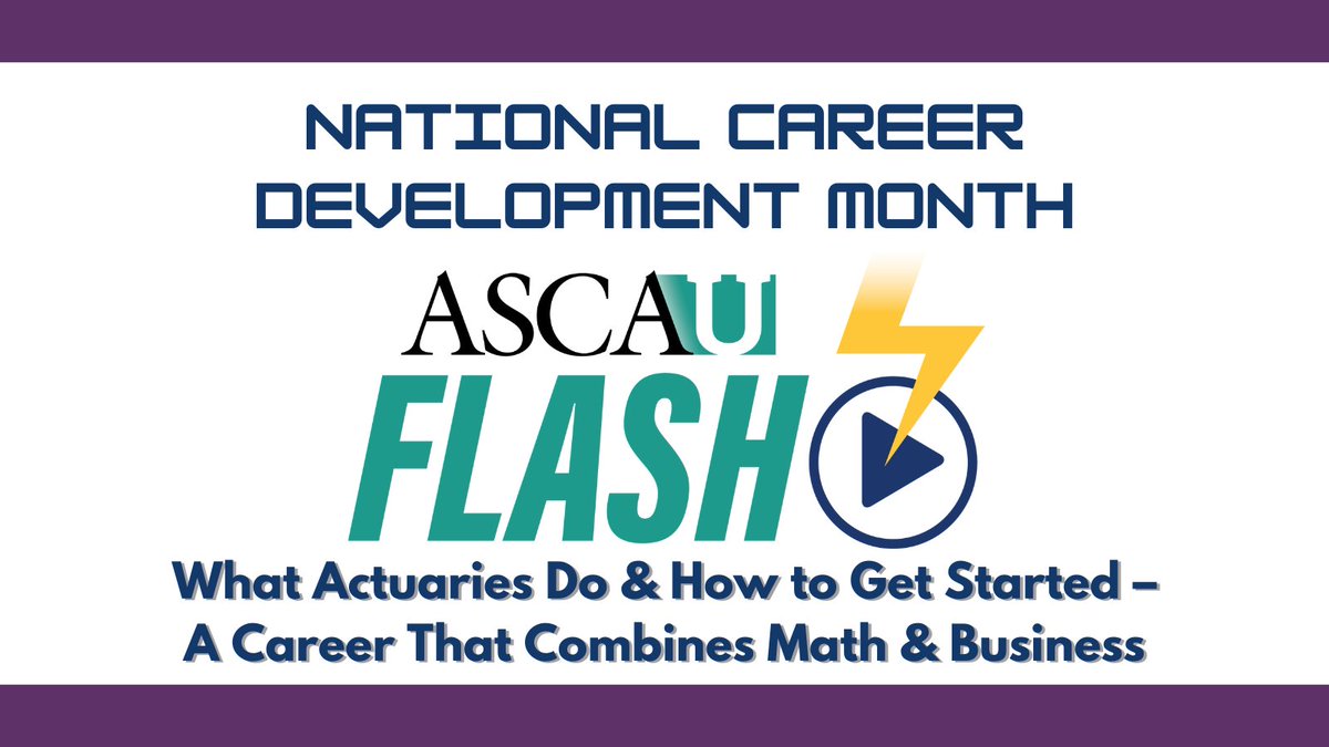 #ASCAUflash for #CareerDevelopmentMonth: What Actuaries Do & How to Get Started – A Career That Combines Math & Business bit.ly/46lzqq5
