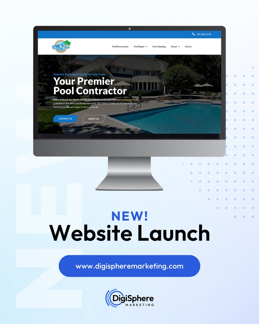 digispheremkt's tweet image. 🌊 Dive into the digital deep end with the fresh new look of Stand Out Pool+Patio! ‍

If your business is ready for a website that not only makes a splash but creates waves in your industry, call (941) 803-4141 or send us a message.

#WebDesign #DigisphereMarketing #WebLaunch