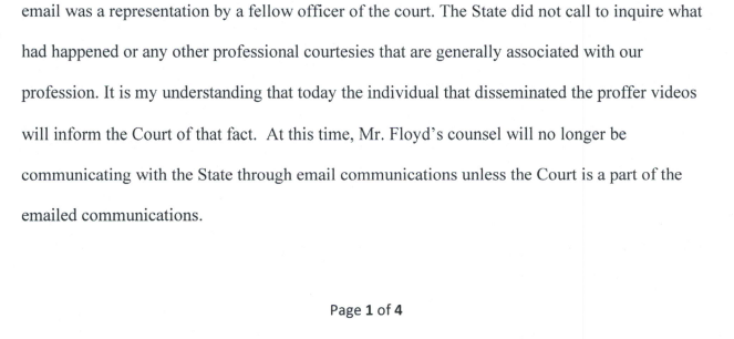 Well, today's 1:30 hearing in the Georgia 2020 election case should be interesting. Harrison Floyd's attorneys oppose a discovery protective order and deny they shared interviews w/media 'The individual that disseminated the proffer videos will inform the Court of that fact.'