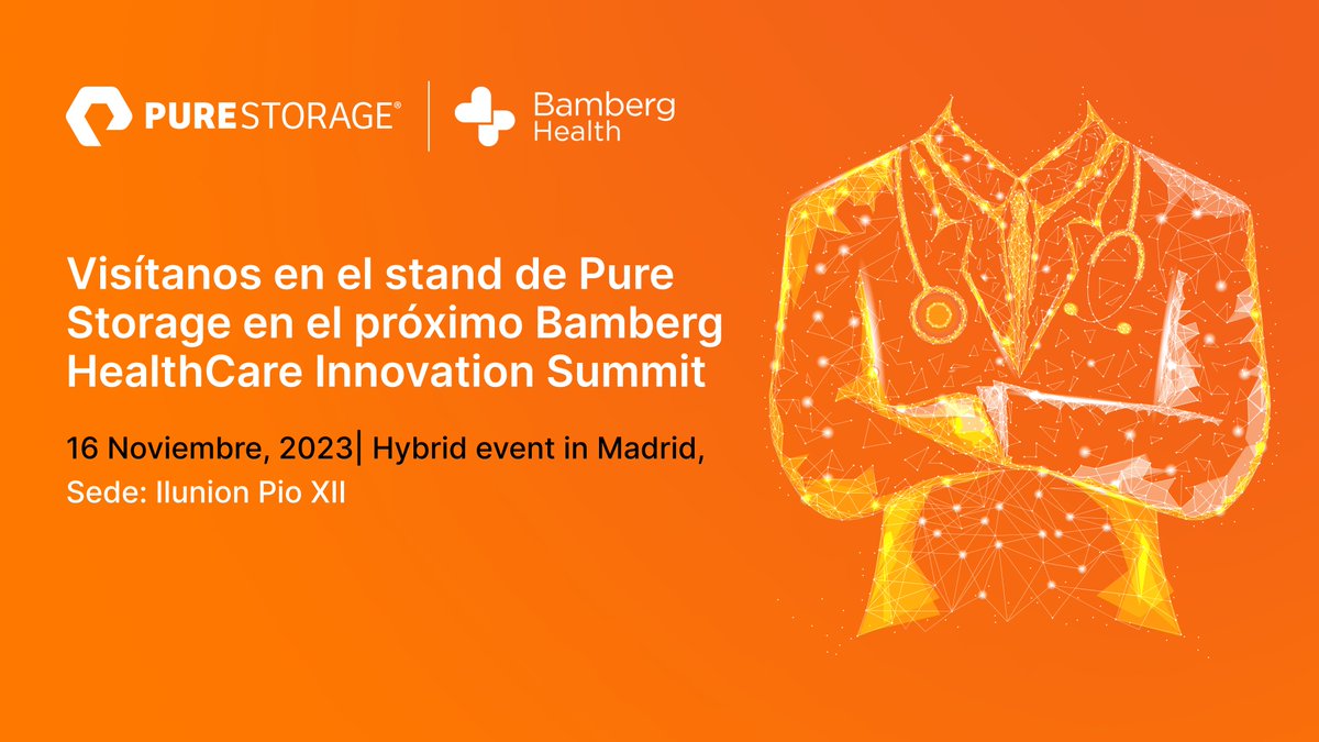 🏥 Acelerar, proteger, compartir y analizar los datos es vital en sanidad, no dejes de encontrarte con los expertos de Pure en nuestro stand.

🔎  bit.ly/3FYtQ2a

#PureStorage #HealthCare #Summit #Spain #DataStorage #DataStorage #AI #Analytics "
