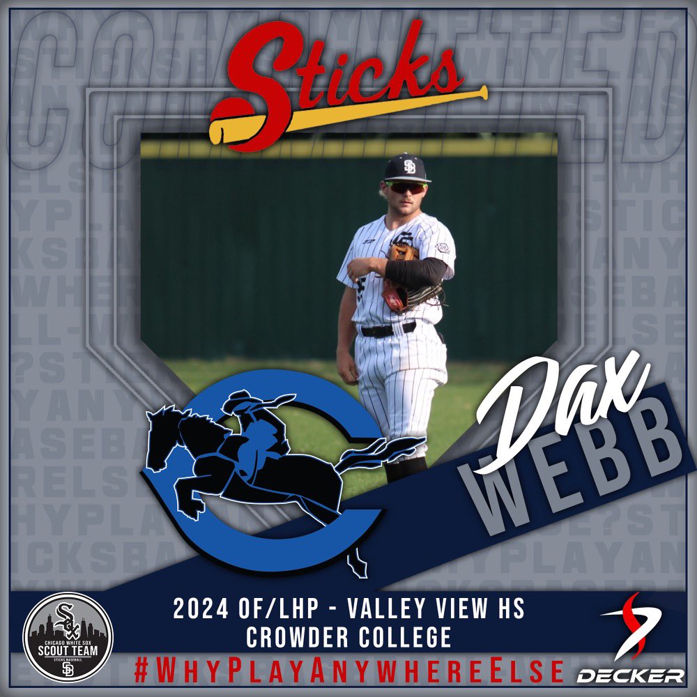 I’m super thankful to announce that I will be committing to Crowder college to further my athletic and academic career. I want to thank god, my parents, and everyone else who has helped me along the way. <a href="/BlazerHardball/">Valley View Blazer Baseball</a> <a href="/AR_Sticks/">Sticks Baseball</a> <a href="/toddrhoades3/">Todd Rhoades</a> <a href="/PitchingCoachC/">Cory Lambert</a> <a href="/Brewsterc29/">Chase Brewster</a>
