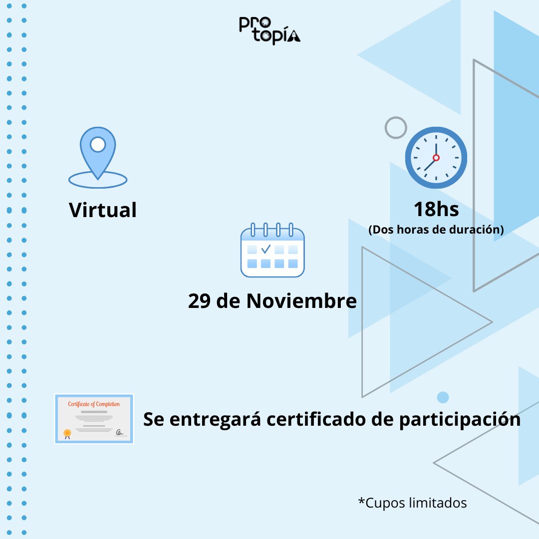 Protopia23's tweet photo. Explora el impacto de la #IAGenerativa en la educación a través de nuestro taller virtual centrado en la enseñanza

No se requieren conocimientos previos

🗓️Miércoles 29 de noviembre a las 18hs de manera virtual  

Cupos limitados
🔗 https://t.co/Jdm5elgand

#Protopía https://t.co/IImk8ZVzrU