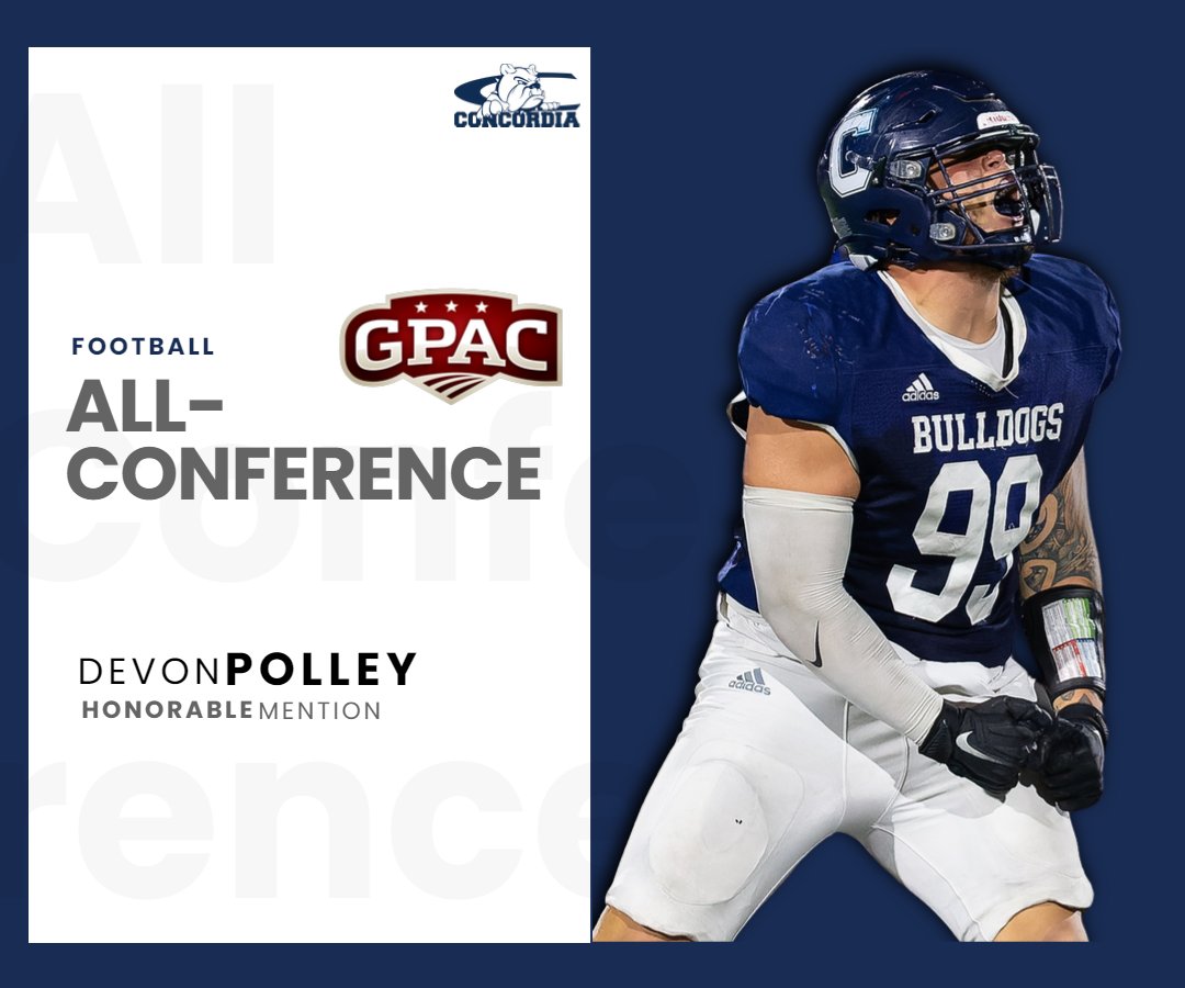 Concordia Bulldogs (@cunebulldogs) on Twitter photo π
Honorable Mention All-GPAC π
π <a href="/AnthonyDPolley/">Anthony Devon Polley Jr</a> (DL) | Edmond, OK
ποΈ 2x All-GPAC; 2023: 46 tkls, 14 tfl's, 3.5 sacks, 1 ff. π
Honorable Mention All-GPAC π
π <a href="/AnthonyDPolley/">Anthony Devon Polley Jr</a> (DL) | Edmond, OK
ποΈ 2x All-GPAC; 2023: 46 tkls, 14 tfl's, 3.5 sacks, 1 ff.