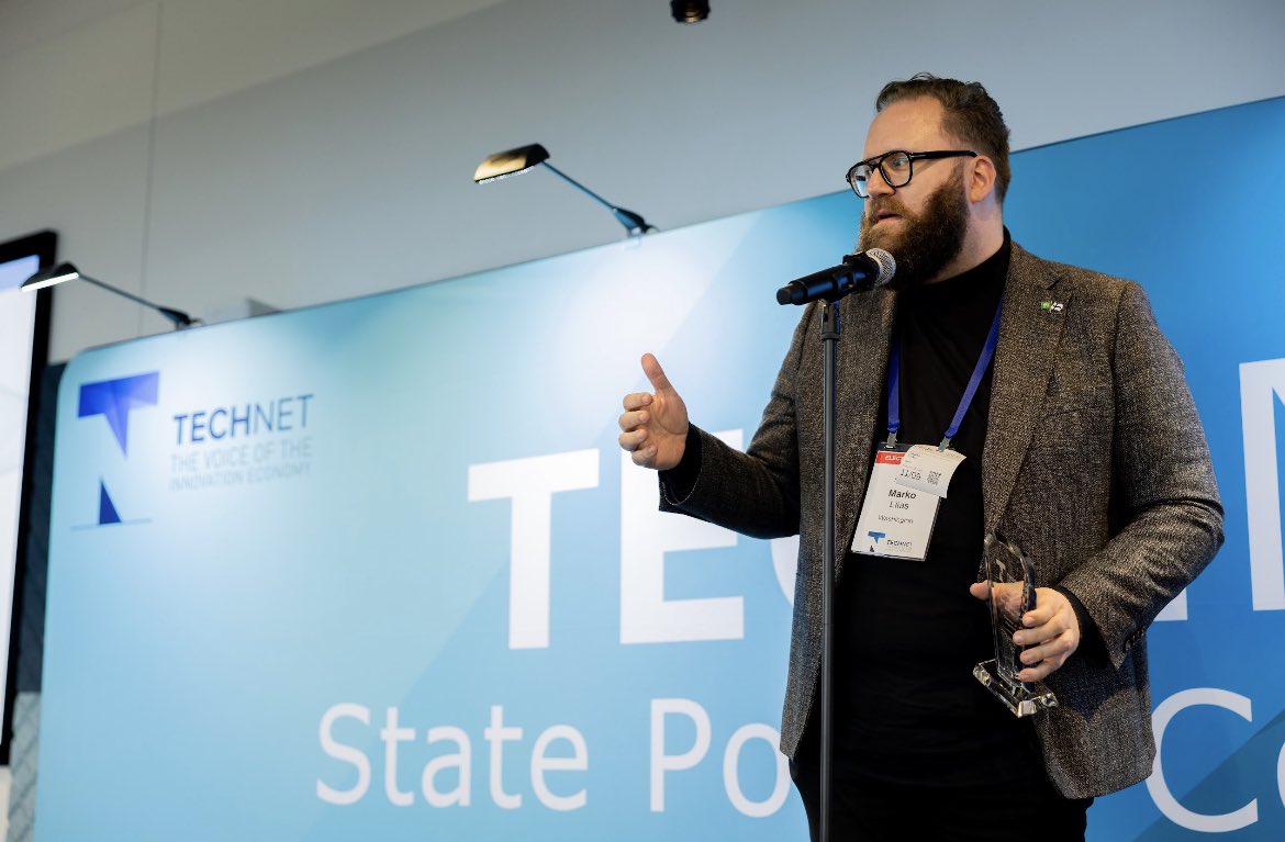 TechNet_NW's tweet image. TechNet honored Senator @MarkoLiias in Austin last week as the 2023 Northwest Champion of Innovation Award Recipient for his continued leadership in supporting the innovation economy. Senator Liias received his award from TechNet member company, @aurora_inno #SPC2023 #Austin