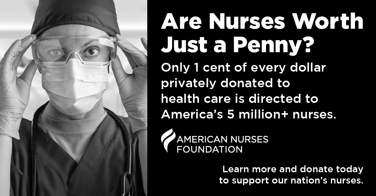 FACT: Only $0.01 of every $1 privately donated to health care is directed to America’s 5 million+ #nurses. A groundbreaking new study by the American Nurses Foundation examines philanthropy in the nursing profession. Learn more: hubs.ly/Q028Ktn-0