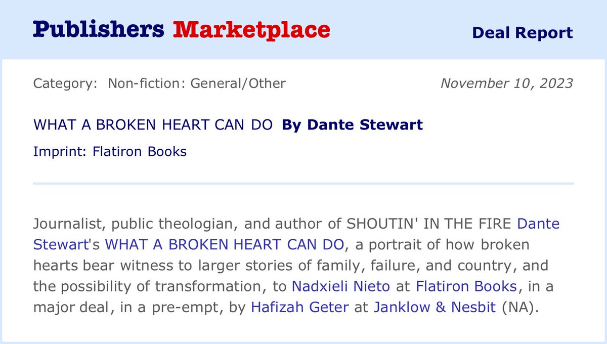 stewartdantec's tweet photo. Excited to announce that I have signed my second book deal — A MAJOR DEAL — with the wonderful @NadxiNieto of @Flatironbooks. Shouts to @RhetoricAndThis, @JanklowNesbit, my family, and all my people who got me here. Always bet on yourself. ALWAYS. 🎉🙌🏾🎊 https://t.co/OXXlrb0iDL